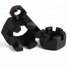 M6 Carbon Steel Black Oxide Hex Slotted Nut DIN935